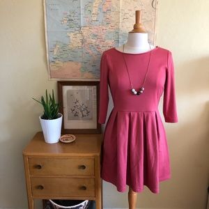 F21 Rosy Fit and Flare Dress